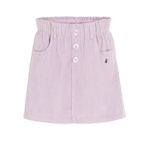 Violet curduroy wihg wiat skirt with big decorative buttons