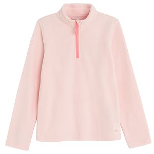 Pink sweatshirt with small zippers