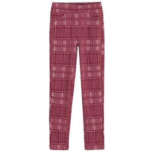 Red checked jeggings