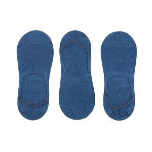 Blue low cut liners socks - 3 pack