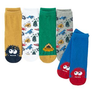 Funny monsters print socks- 5 pack