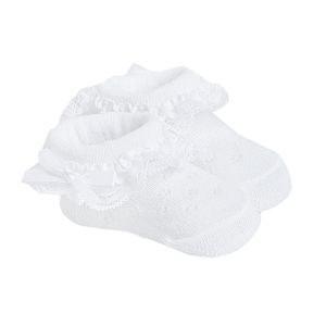 White ankel socks with lace and bow