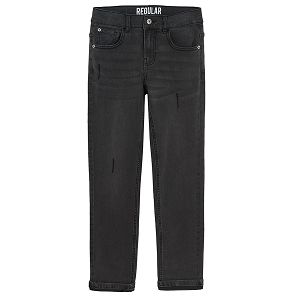 Black denim trousers