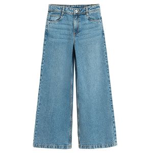 Light blue wide leg denim pants