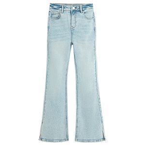 Blue denim wide legs trousers