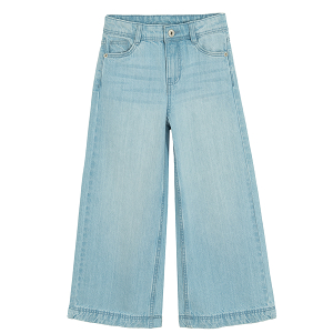 מכנסי ג'ינס רחבים בצבע כחול בהיר
