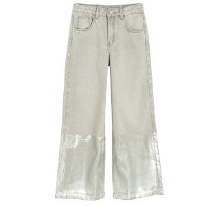 Light grey wide leg denim pants