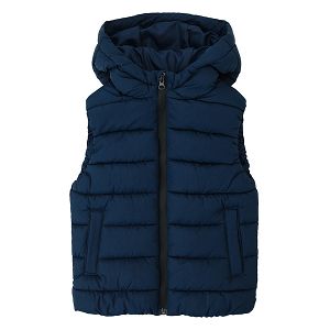 Blue hooded vest