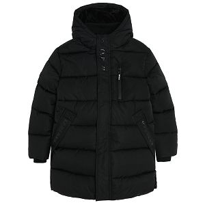 Black hooded zip through jacket