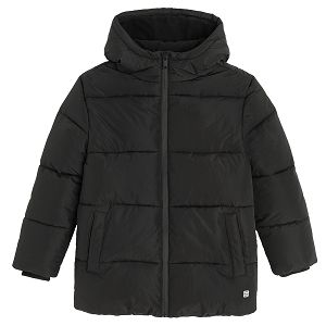 Black zip through winter jacket