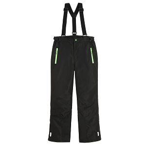 Black ski trousers with fluo details