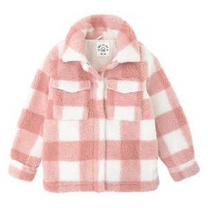 White and pink checked jacket