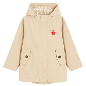 Beige light hooded jacket