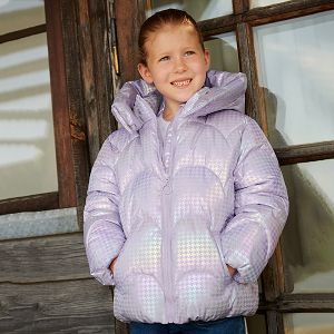 Violet zip through hooded winter jacket