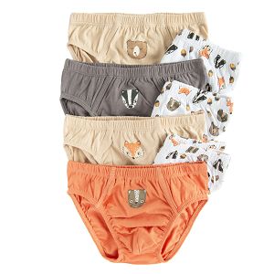 Slips with forest animals print- 7 pack