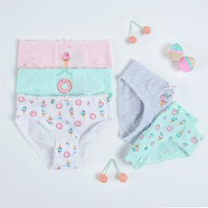 Pastel color briefs with ice- cream prints- 5 pack