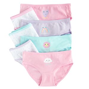 Pastel color briefs with sky prints- 7 pack