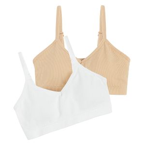 White and beige bras- 2 pack