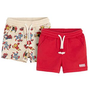 Marvel red and light grey shorts- 2 pack