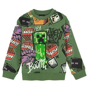 Minecraft green sweatshirt