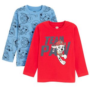 Paw Patrol blue and red long sleeve blouses- 2 pack