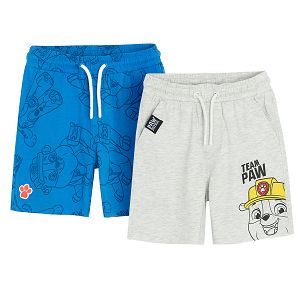 Paw Patrol blue and grey long shorts with cord- 2 pack