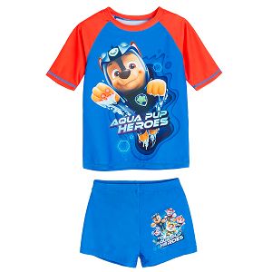 Paw Patrol 2 piece bathing suit, short sleeve top and shorts