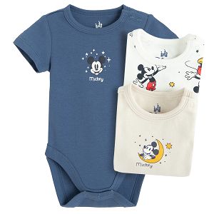 Mickey Mouse short sleeve bodysuits- 3 pack