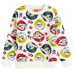 Sweatshirt white with PAW PATROL print