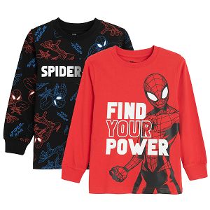 Spiderman red and black blouses- 2 pack