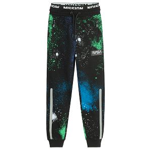 NASA black with paint splash jogging pants