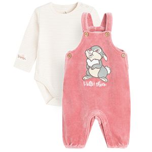 Chip and Dale long sleeve bodysuit and dungaree set - 2 pieces