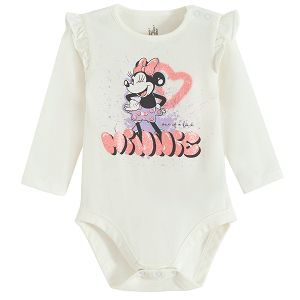 Minnie Mouse white long sleeve bodysuit