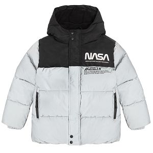 NASA grey and black hooded winter jacket