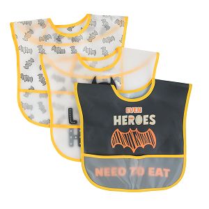 Batman black and transpatent bib- 3 pack