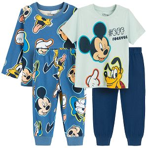 Mickey Mouse and Friends pyjamas, long and short blouse and pants- 2 pack