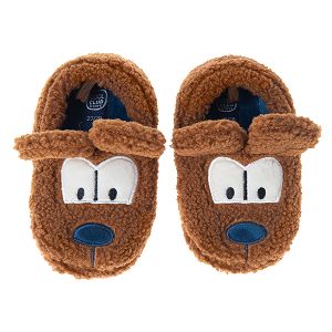 Brown dog slippers